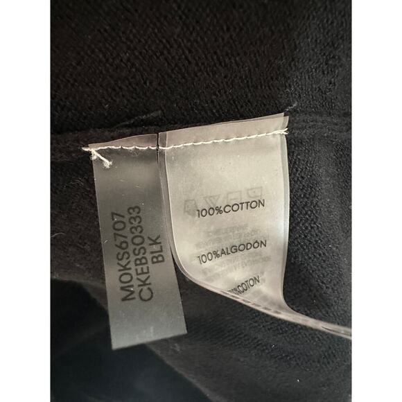 Calvin Klein XL Black Gold Flowers Travel Lounge Pullover Sweater Christmas Cozy - Picture 6 of 10